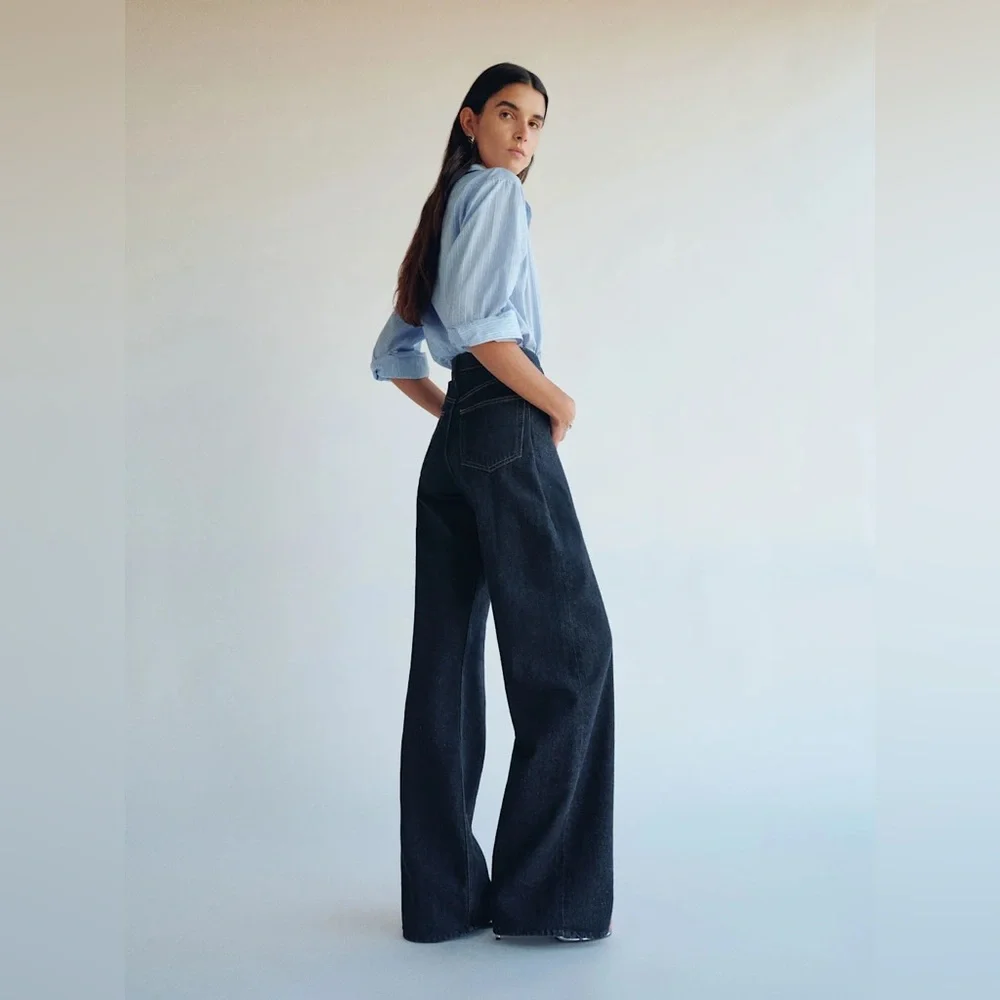 Reformation Cary High Rise Slouchy Wide Leg Jeans Sz25 Excellent Condition - Picture 2 of 6